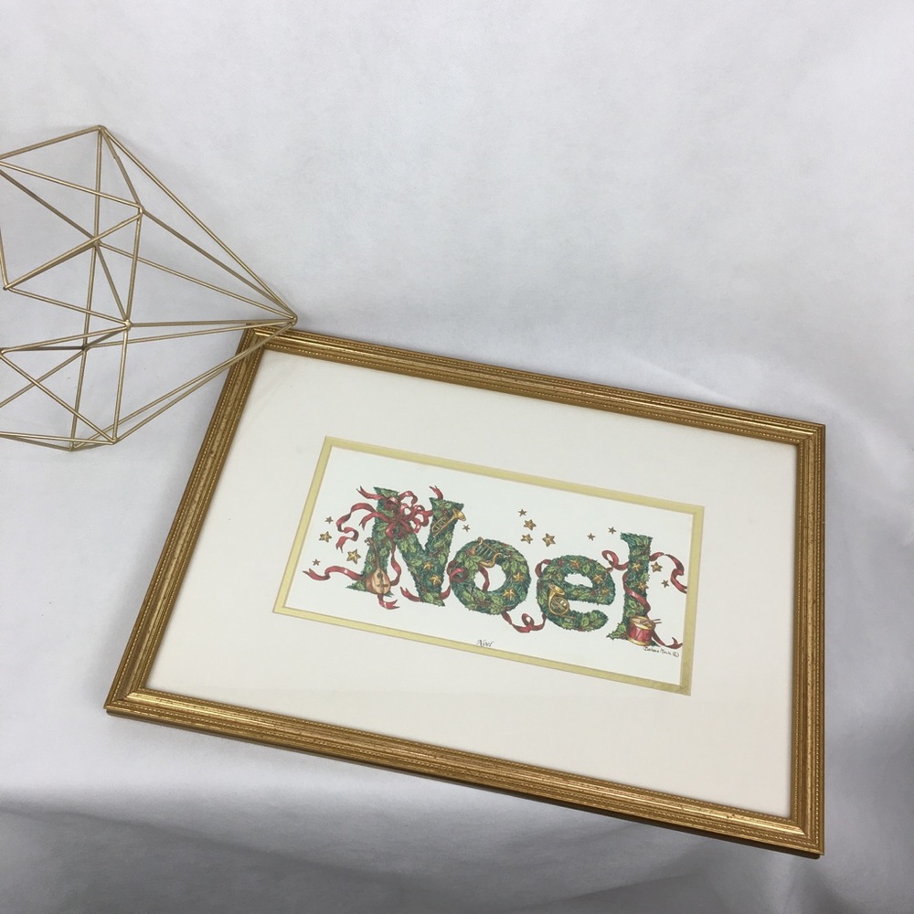 Large Framed & Double Matted Christmas Print "Noel"